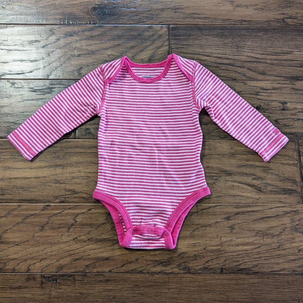 American Eagle little 77 onesie bodysuit pink stripes size 3-6 months